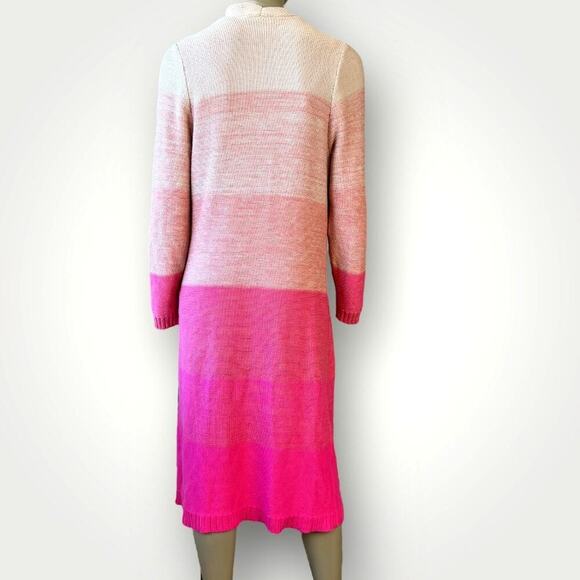 Torrid Long Open Cardigan Duster Sweater Long Sleeves Slouchy Size L Pink Ombre - Picture 3 of 15